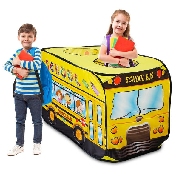 School Bus Kids Play Tent Foldable Pop Up Tent Children Baby Play House