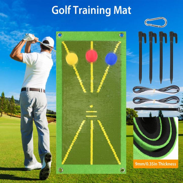 Golf Training Mat for Swing Path Feedback Practice Pad Portable Rolling Golf Training Aid