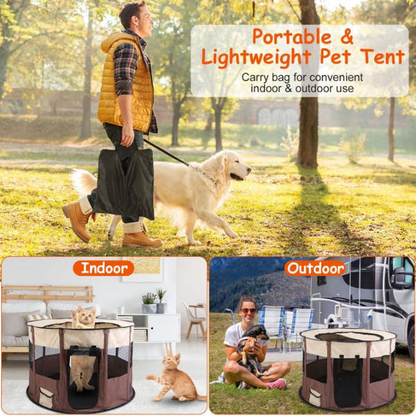 Portable Pet Playpen Travel Foldable Waterproof Outdoor Cage Tent Cover Dog Cat Rabbit