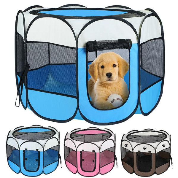 Portable Foldable Pet Tent Exercise Pen Kennel Removable Water Resistant Outdoor Use