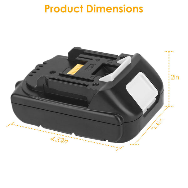 2 Pack 18V Li-ion Power Tool Battery Replacement Fit for Makita