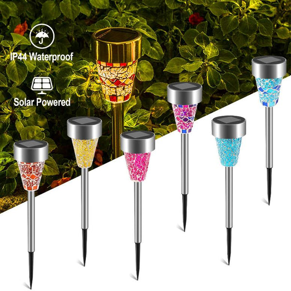 6 Pack Solar Garden Lights Outdoor Solar Pathway Lights Water-resistant Landscape Lights