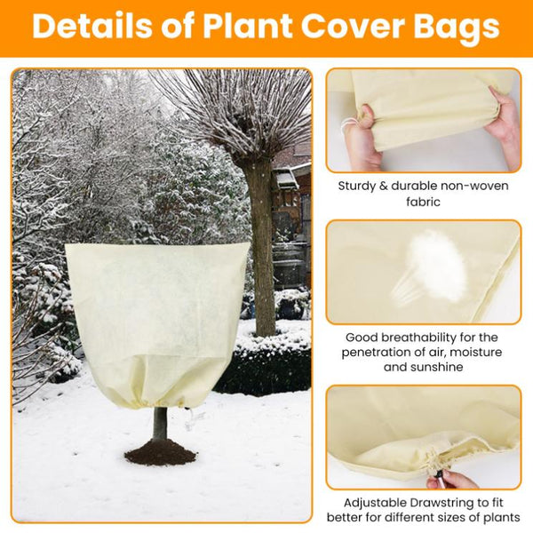 3Pcs Winter Plant Cover Bags Plant Freeze Protector Reusable Frost Blanket 32.67x43.3in
