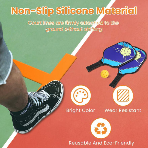 Pickle Ball Court Marking Boundary Kit T-Shaped L-Shaped Markers Lines Reusable