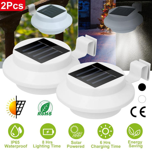 2 Pack Solar Powered Lights Outdoor Dusk to Dawn Sensor Security Lamps Wall Fence Yard