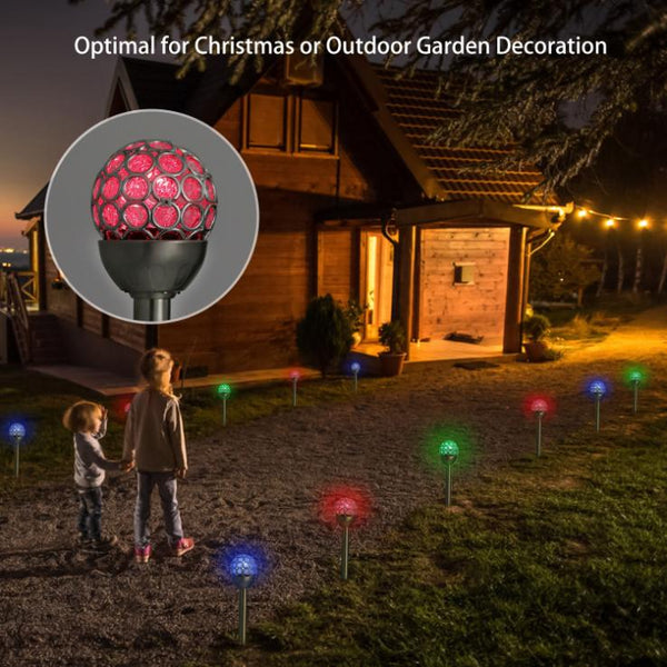 3 Pcs Outdoor Solar Light Balls RGB Light Garden Decor Lamp Landscape Christmas