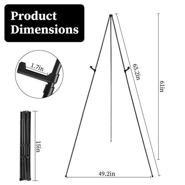 2 Pack Easel Stand A Frame Tripod for Display Iron Alloy Wedding Poster Art Drawing Meeting