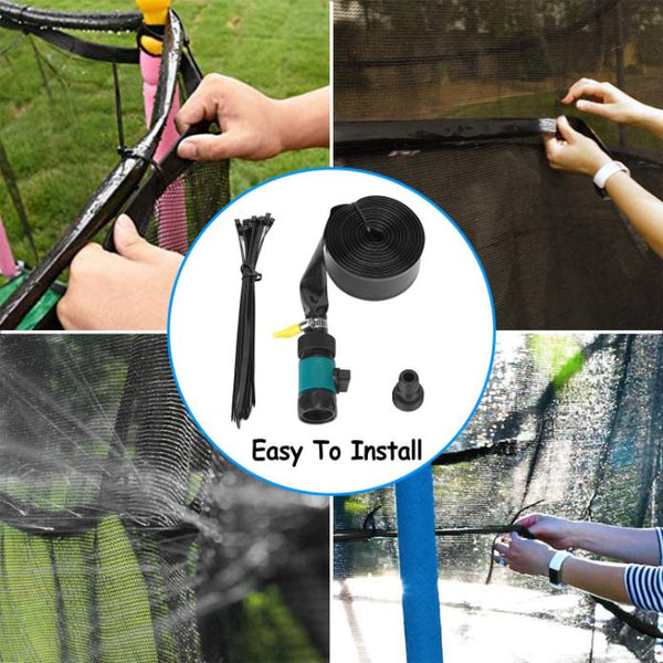 Kids Trampoline Sprinkler Outdoor Water Park Sprinkler for Kids Outdoor Water Game Toys for Backyard Boys Girls Summer Fun (39ft)