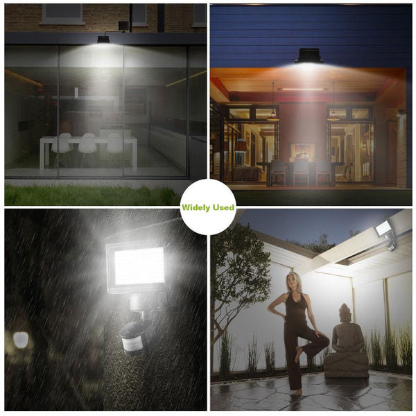 Solar Wall Lights 120 LEDs Flood Lights Outdoor 120° Motion Sensor Separate Panel