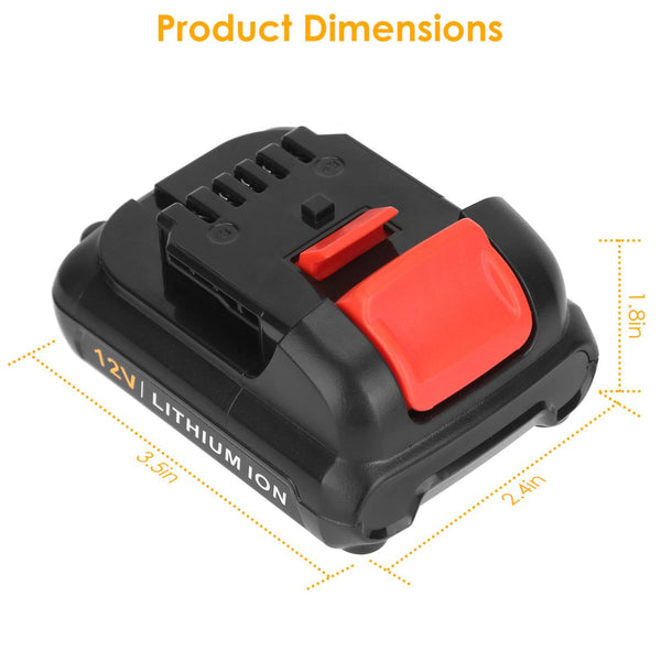 2 Pack 12V Li-ion Power Tool Battery Replacement Compatible with Dewalt