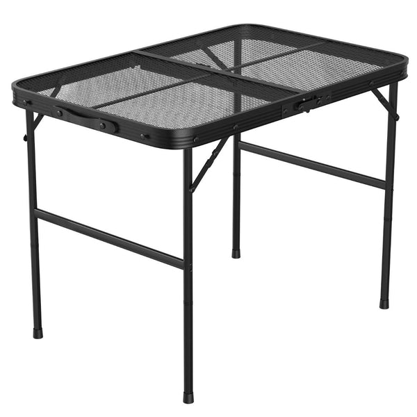 Foldable Camping Table Collapsible Picnic Aluminum Alloy Grill Stand 88LBS Max Load Height Adjustable BBQ Table