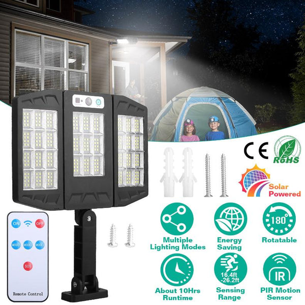 Solar Wall Light Outdoor 264Pcs LED Beads Motion Sensor Wireless Lamps Waterproof Lighting