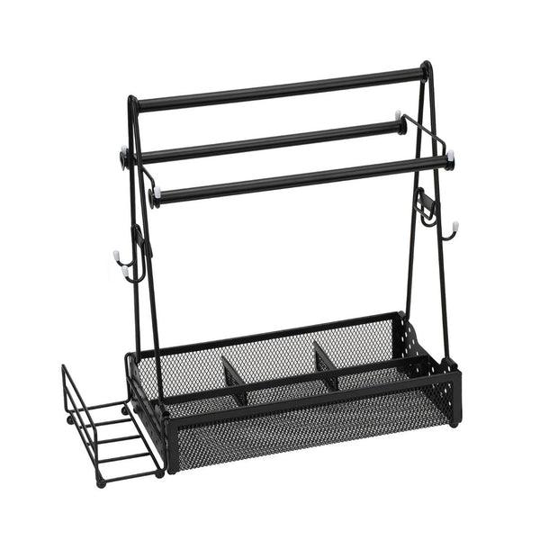 Utensil Caddy Metal Grill Caddy with Paper Towel Holders Utensil Holder for Outdoor Picnic Barbecue Camping Grilling Tools Storage Organizer Barbecue
