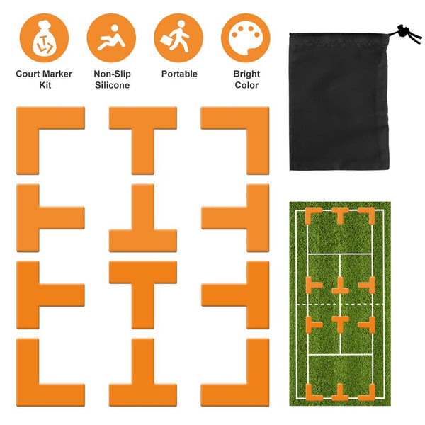 Pickle Ball Court Marking Boundary Kit T-Shaped L-Shaped Markers Lines Reusable