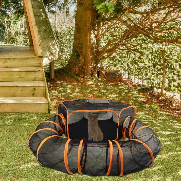 Pet Play Tent with Tunnel Pet Enclosure Playground Indoor Outdoor Dog Cat Rabbit