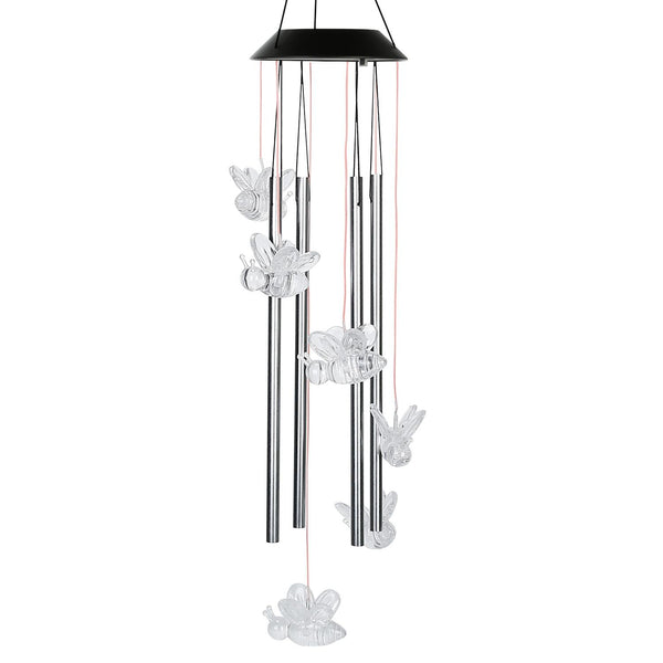 Solar Wind Chime Lights Bee Decorative Lamp 7 Color Changing Hanging String Lights