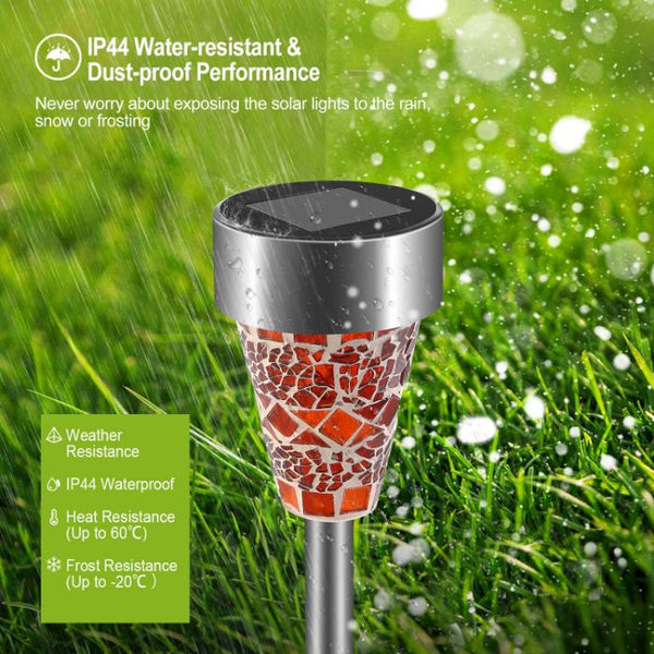 6 Pack Solar Garden Lights Outdoor Solar Pathway Lights Water-resistant Landscape Lights