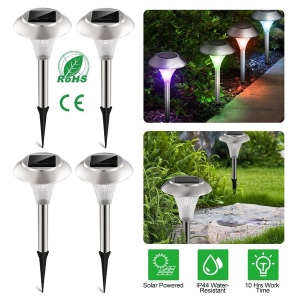 4 Pack Solar Garden Lights Outdoor Pathway Lights Color Changing Landscape Lamps