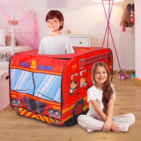 Fire Truck Pop Up Kids Play Tent Children Baby Play House Indoor Outdoor Use