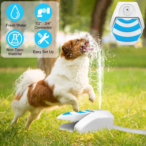 Outdoor Dog Water Fountain Dog Sprinkler Paw Push Drinking Step-on Hose System