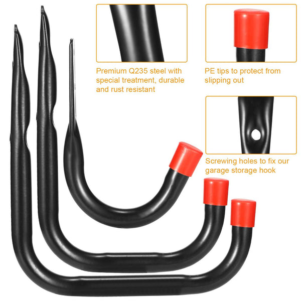 6 Pack Garage Storage Hooks 22lbs Load Bicycle Hooks Heavy Duty Utility Wall Hangers