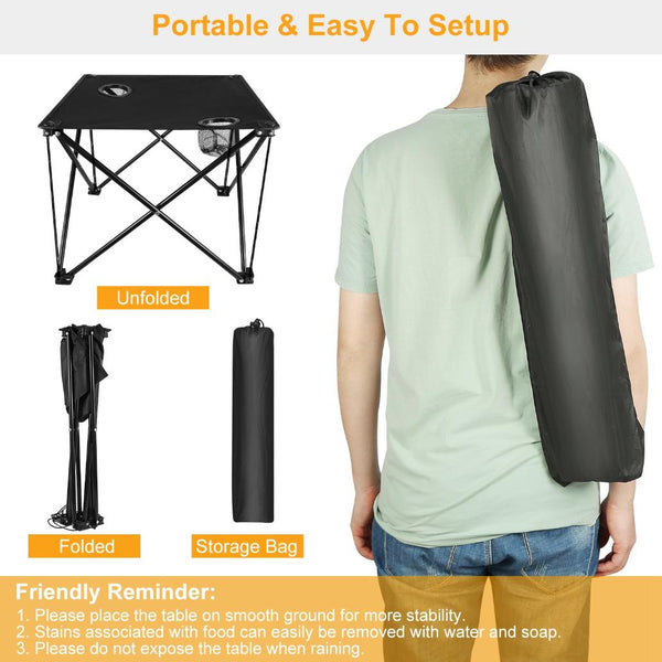 Foldable Square Camping Portable Table Picnic Lightweight Travel Carrying Bag