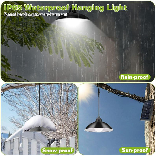 Solar Shed Light Pendant Lamp Dimmable Auto Off Sensor Hanging Lamp Patio Balcony