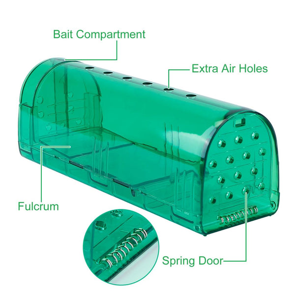 2Pc Reusable Humane Mouse Trap Live Catch Release Cage Animal Pest Rodent Capture