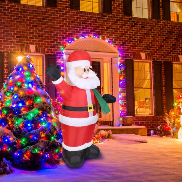 Inflatable Christmas Santa Claus Blow-up Light-up LED Waterproof Christmas Lawn Outdoor 6.4ft
