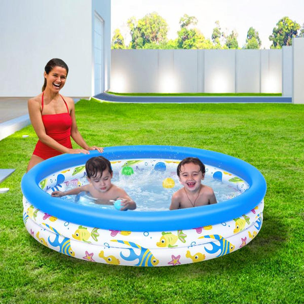 4 FT Diameter Small Inflatable Round Swimming Pool Blow Up For Kids Swim Ball Pool Center For Backyard Beach