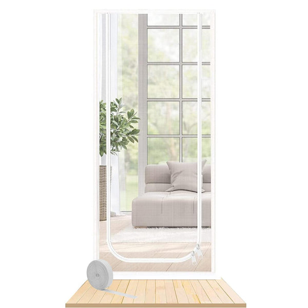 Mesh Door Screen Heavy Duty Pet Proof Scratch-Proof Double Sided Zipper