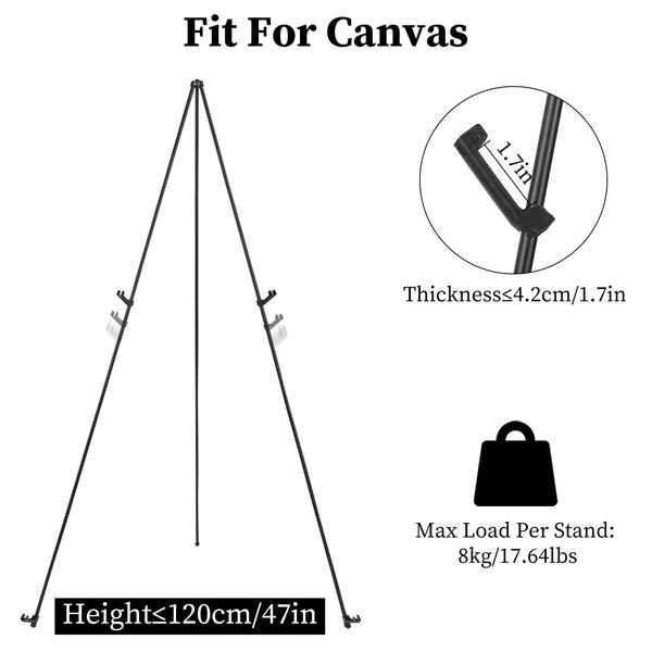 2 Pack Easel Stand A Frame Tripod for Display Iron Alloy Wedding Poster Art Drawing Meeting