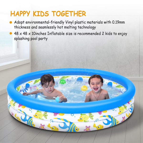 4 FT Diameter Small Inflatable Round Swimming Pool Blow Up For Kids Swim Ball Pool Center For Backyard Beach
