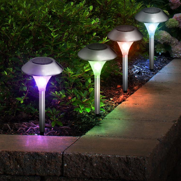 8 Pack Solar Garden Lights Outdoor Waterproof Solar Pathway Color Changing Landscape Lamps