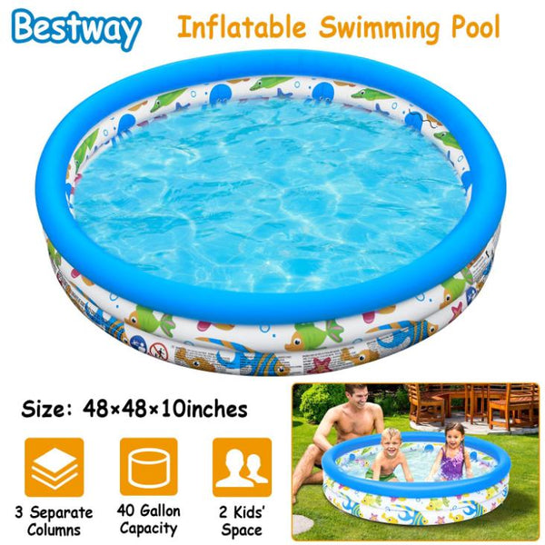 4 FT Diameter Small Inflatable Round Swimming Pool Blow Up For Kids Swim Ball Pool Center For Backyard Beach