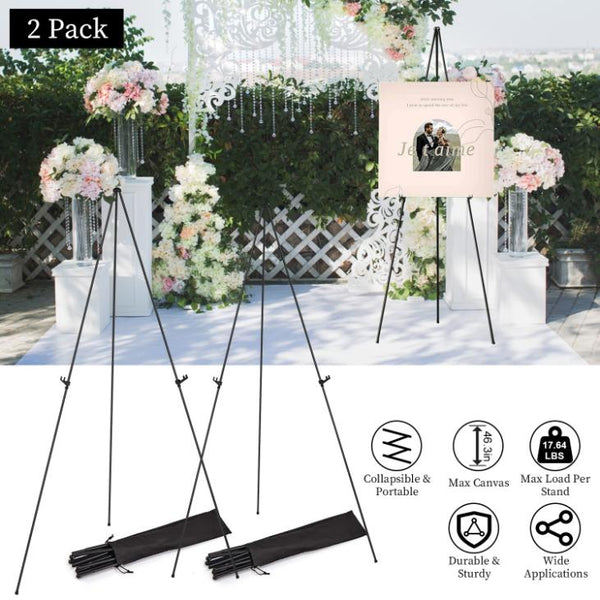 2 Pack Easel Stand A Frame Tripod for Display Iron Alloy Wedding Poster Art Drawing Meeting