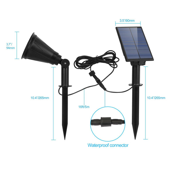 Solar Powered Spotlight Dusk To Dawn Light Wall Path Lawn Garden Lamp Waterproof