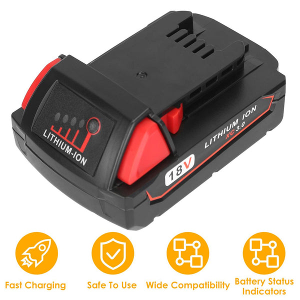 18V Battery Replacement Compatible with Milwaukee M18 Cordless Power Tool Lithium Battery