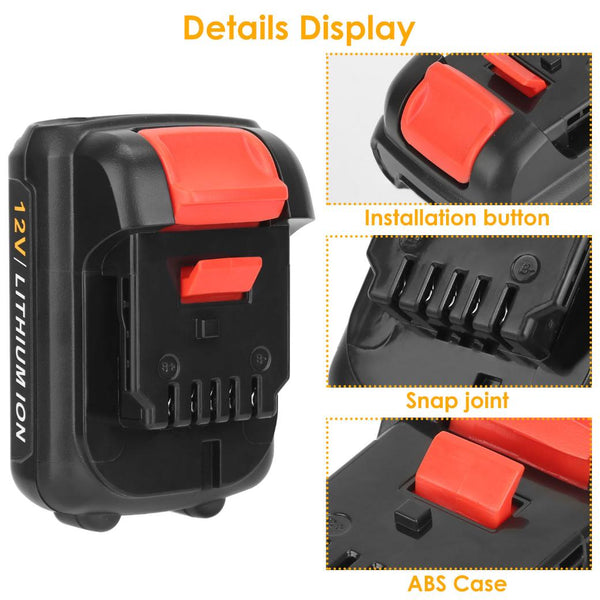 2 Pack 12V Li-ion Power Tool Battery Replacement Compatible with Dewalt