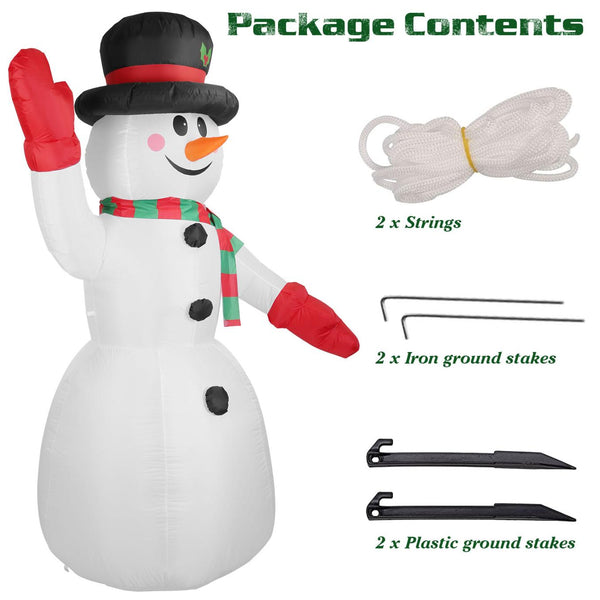 7.9FT Christmas Inflatable Giant Snowman Blow-up Light-up LED Lights Outdoor Yard