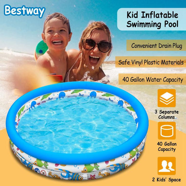 4 FT Diameter Small Inflatable Round Swimming Pool Blow Up For Kids Swim Ball Pool Center For Backyard Beach