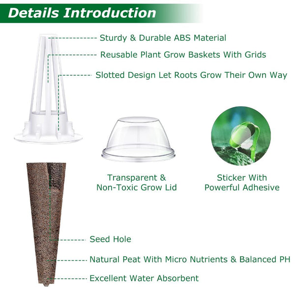 120 Piece Seed Pod Kit Hydroponic Garden Growing Containers Grow Anything Kit
