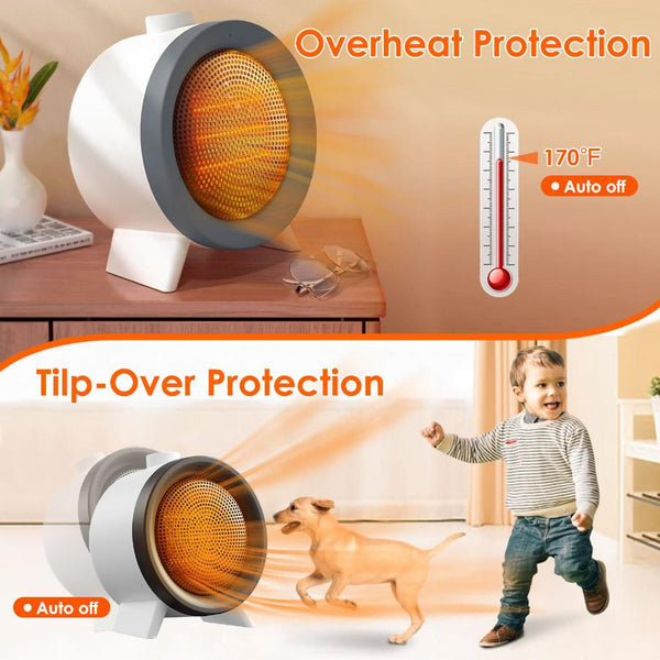 1000W Electric Space Heater Ceramic Heater Fan Heating Fan with 3 Modes Fast Heating
