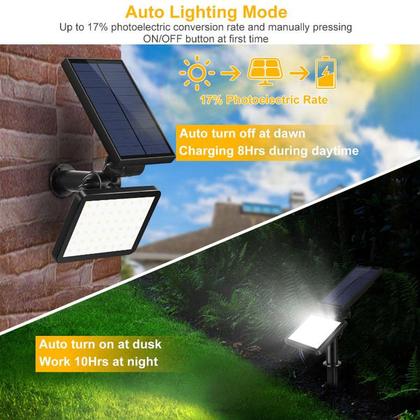 48 LEDs Solar Spotlight Outdoor Light Sensor Wall Lawn Garden Lamp Waterproof