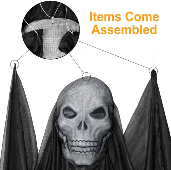 Scary Hanging Ghost Prop Halloween Skeleton Flying Ghost Animated Decoration