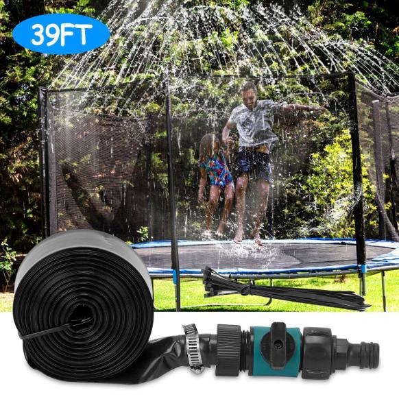 Kids Trampoline Sprinkler Outdoor Water Park Sprinkler for Kids Outdoor Water Game Toys for Backyard Boys Girls Summer Fun (39ft)