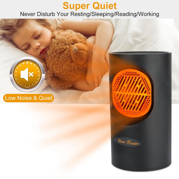 300W Mini Heating Unit Portable Electric Small Heater Fan Portable Floor Desktop