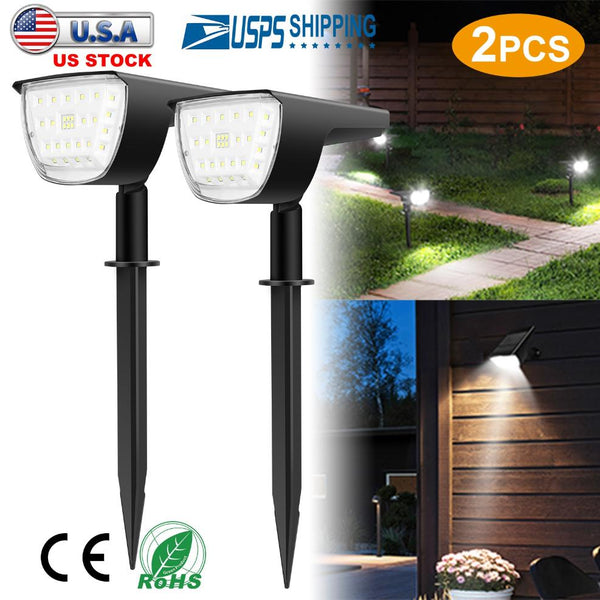 Solar Landscape Spotlights Waterproof Lights Auto On/Off Solar Powered Security Wall Lights