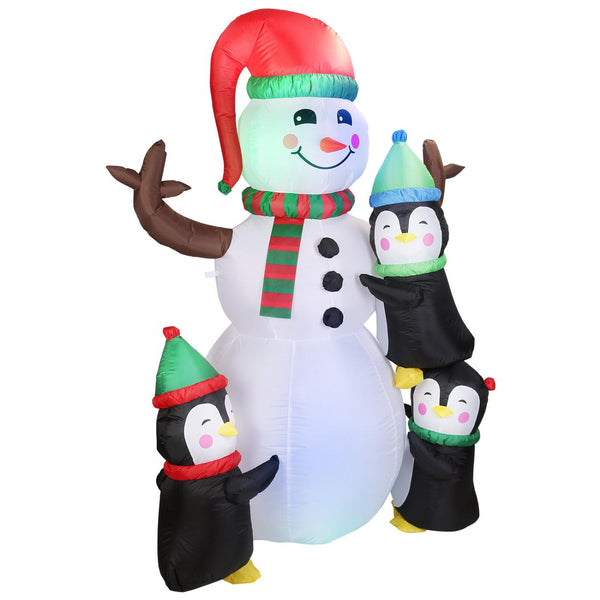 5.9FT Christmas Inflatable Outdoor Decoration Snowman Penguin Blow Up Yard Decoration