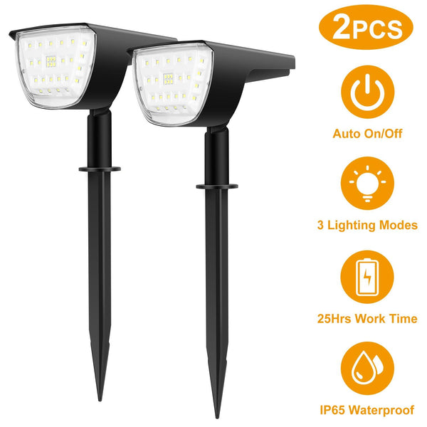 Solar Landscape Spotlights Waterproof Lights Auto On/Off Solar Powered Security Wall Lights